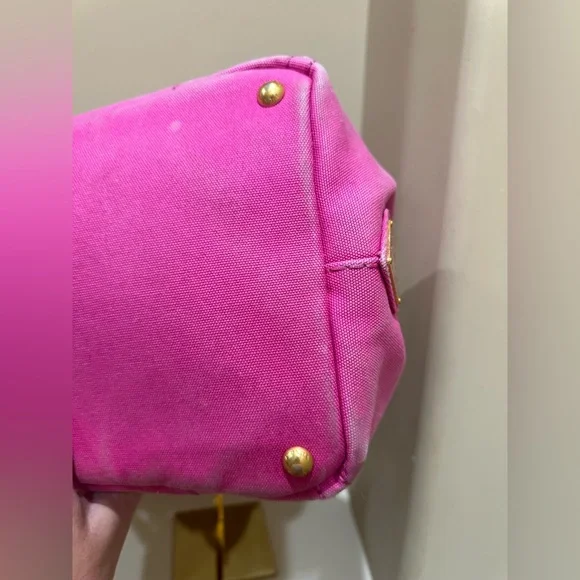 Prada Pink Canapa Canvas Tote Bag